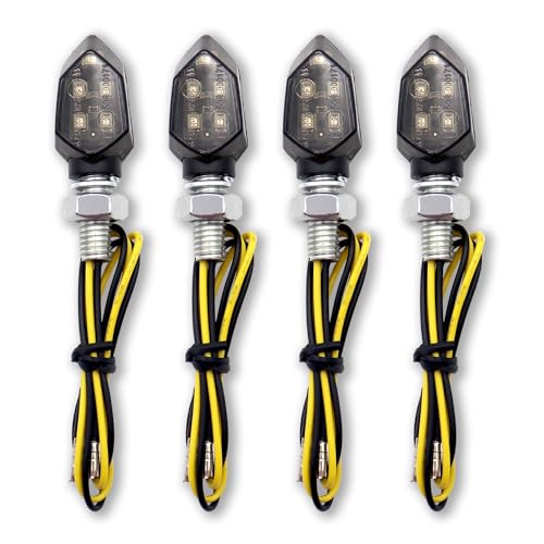 DIYoung 4 luces LED de Señal de Giro para Motocicleta, Mini luces Impermeables de 12 V, Aprobadas por E para Mmoto, Coche de Pedales