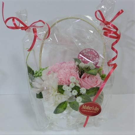 母の日 ソープフラワーアレンジバスケット ｇ３７８２ ラッピングサービス付 カーネーション シャボンフラワー 造花 アレンジフラワー アートフラワー 造花 オンライン通販