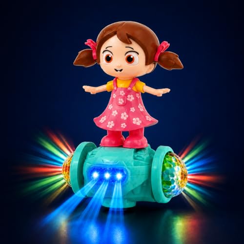 Image of Fashion Dancing Girl Musical Toy | 360 Rotating Doll with Dazzling LED Light Show, Musical Sound Effects, Auto Moving Bump & Go Action | Educational & Fun Toy for Kids 3+ Years
