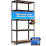ALL Premium Schwerlastregal 180x90x40 cm Schwarz - 1250kg Traglast – stabiles Regal 90 cm breit & Regal 40 cm tief geeignet als Kellerregal Metall, ideale Regale Garage & Regale für Kellerraum - Shelf