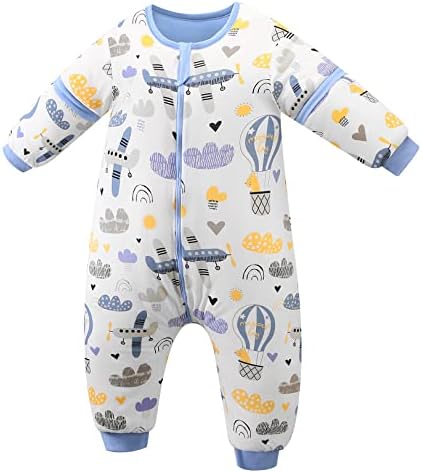 ChicSky Baby Sleeping Bag with Legs 2.5 Tog Baby Sleeping Bag with Sleeves 100% Cotton Infant Walking Sleeping Wearable Blanket 4-6 Years