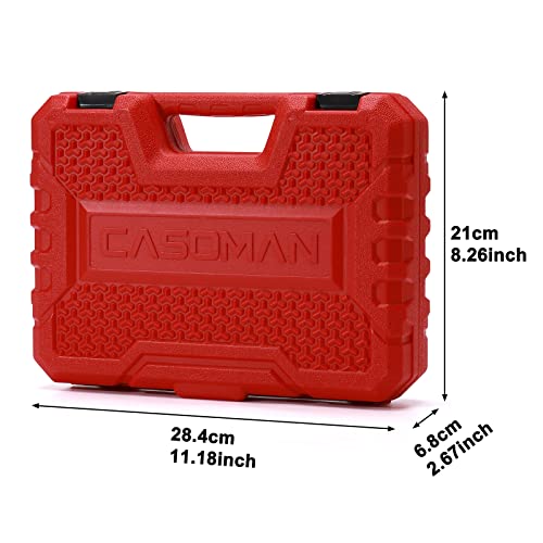 CASOMAN 1/4 Inch Drive Master Impact Socket Set, 50-Piece, SAE/Metric, 5/32 Inch - 9/16 Inch, 4mm - 15mm, Standard/Deep,CR-V - Image 2