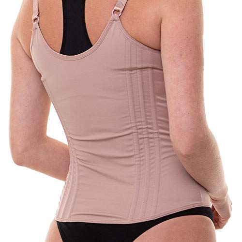 Cinta Colete Modeladora Corpete Microfibra 12 Barbatanas COR:CREME;TAMANHO:M