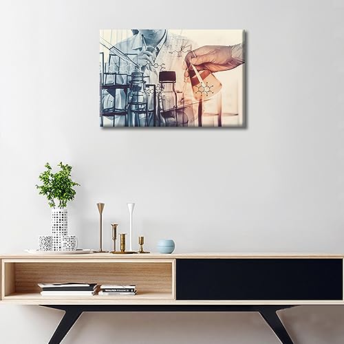 Image of 1 Panels Clinical Laboratory Wall Art Laboratory Research Concept Wall Pictures Posters & Prints Medical Prints for Wall Decor Giclee Wooden Framed Gallery-Wrapped Ready to Hang (12 inch Wx18 H)
