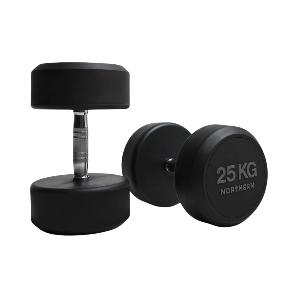 NORTHERN Rounded Dumbbells Set Heavy Weights Round Dumbbell Circular Rubber Dumbell for Weightlifting Bodybuilding Exercise Fitness Workout Training Home Gym Biceps 2.5-30kg Pair Set
