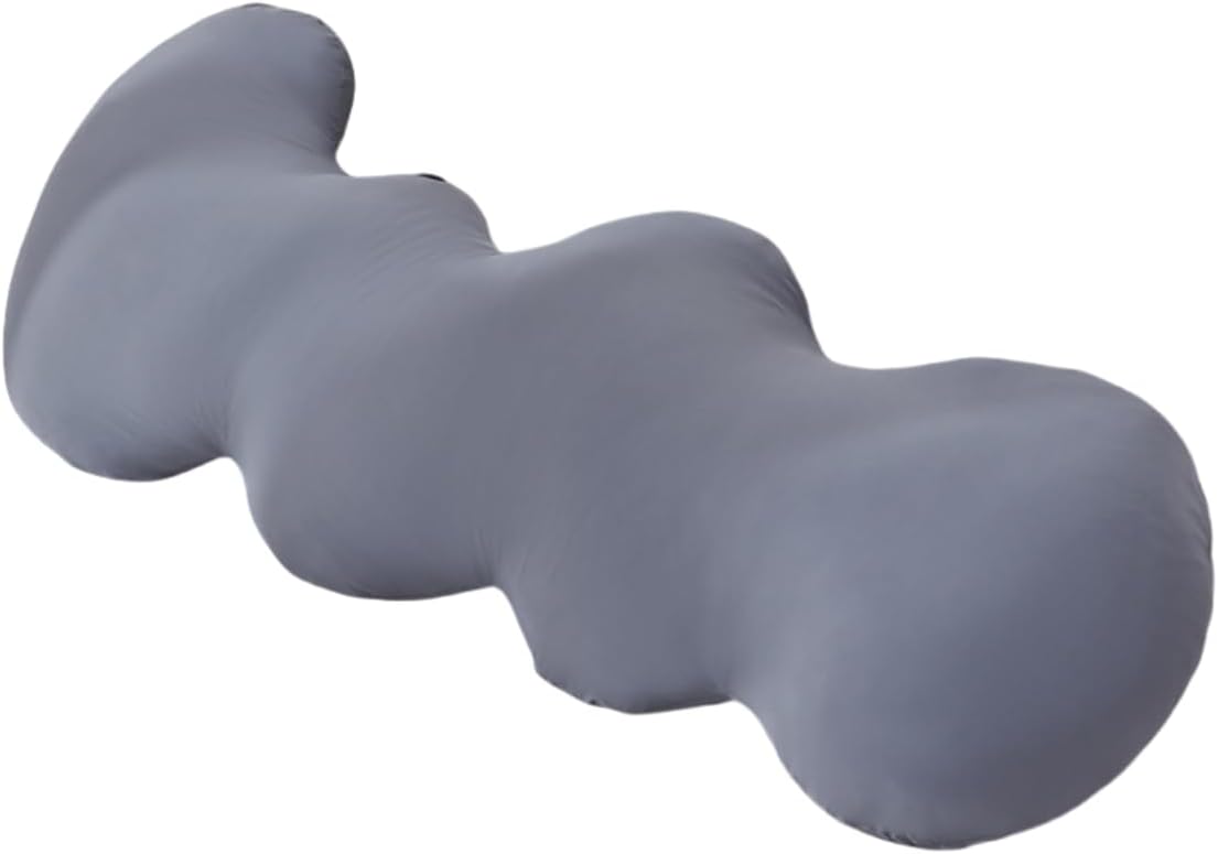 Cooling Long Body Pillow for Adults, Ergonomic Wavy Design for Side Sleepers, Ice Cooling Fabric for Summer, Removable Machine Washable Cover, 39/47 Inches Large Bolster Pillow for Sleeping