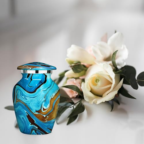 Trupoint Memorials Small Urns for Human Ashes Keepsake, Camouflage and Hunters Decorative Mini Cremation Urn for Adult Men and Women, Blue - Thumbnail 7