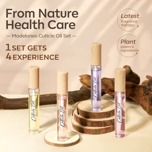 Modelones Cuticle Oil,4Pcs Nail Cuticle Oil Pen For Nails Natural Cuticle Revitalizing Oil Nourishing Essential Oils For Repaired Nail Strengthener Nail Growth For Damaged Nails Kit 4 * 8Ml #TOP1