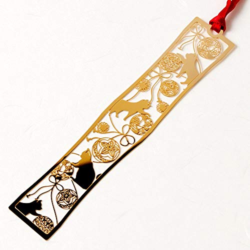 �a���u�b�N�}�[�J�[ ���̞x�V���[�Y 24K�\�ʉ��H �������u�b�N�}�[�J�[ Metal bookmark, Japanese pattern (��܂�L)