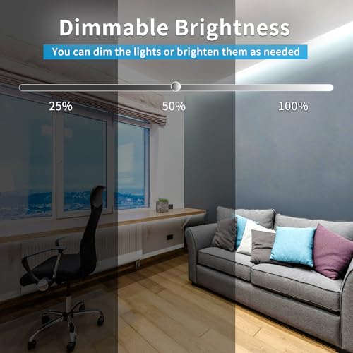 Image of COB LED Strip Lights 100ft,6000K DC 24V Dimmable White Flexible LED Rope Lights for Bedroom,with Remote and app Control LED Lights Strip for Living Room, Shelf, Cabinet(2 Rolls of 50ft)