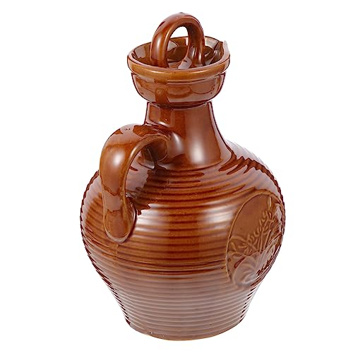 KICHOUSE Pot Céramique à Vin Avec Bec Effilé Et Poignée Portable Résistant à Haute Température Pour Maison Bar Et Camping Comme Cadeau De Pendaison De Crémaillère