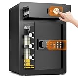 2.4 Cu Ft Small Safe Box Fireproof Waterproof -Home Safe with Biometric Fingerprint Drawer...