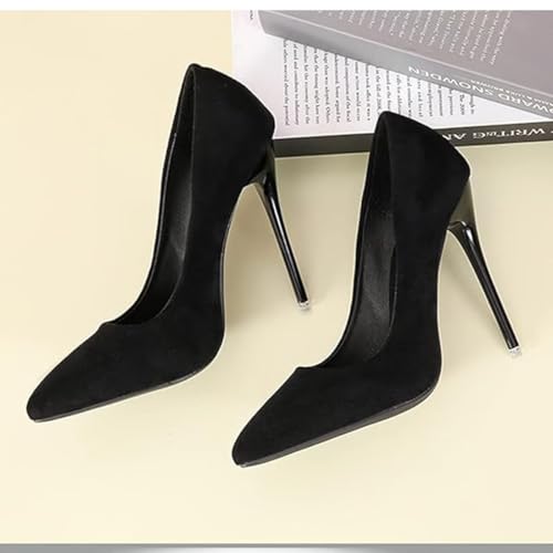 LUXINYU,Women Pointed Toe Heels Solid Suede Elegant Ladies Pumps Sexy Stiletto Shallow Heeled Dress Shoes Comfort Breathable Work Shoes3