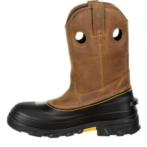 Georgia Boot Muddog Composite Toe Waterproof Work Wellington, Barracuda Gold, Size 10.5(W)