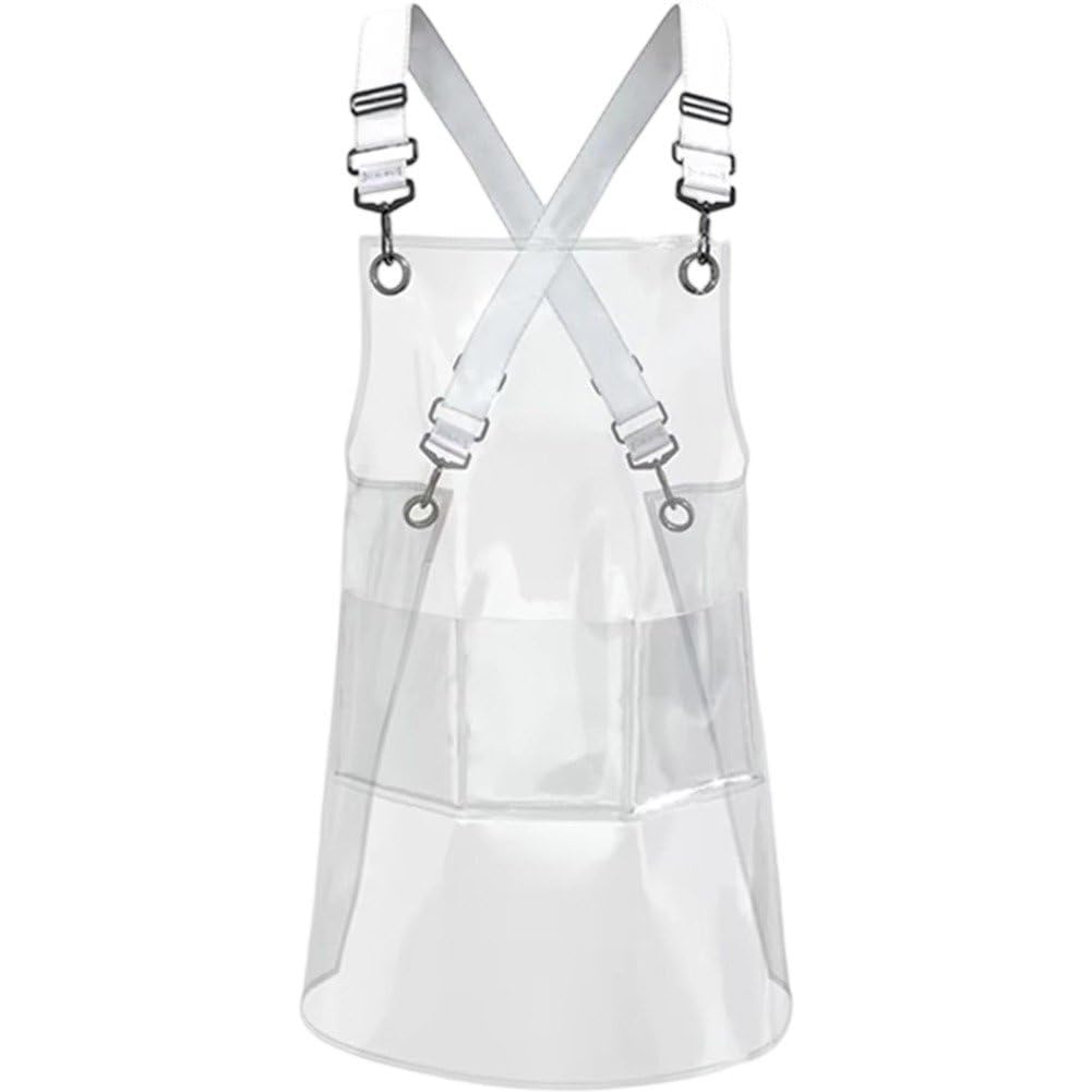 Tablier cuisine transparent TPU imperméable anti-tache avec poche pâtisserie