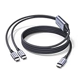 UGREEN 140W 2in1 USB Cケーブル タイプC 二股 充電ケーブル PD3.1 急速充電 2台同時充電対応 E-Marker チップ 高耐久ナイロン編み iPhone 17/16pro / MacBook Pro/Galaxy S25 / iPad Pro/Switch 対応 1.5m