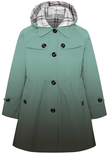 Image of Betusline Girl's Single Breasted Trench Coat Hooded Dress Coat Outerwear, 2-14 Years