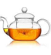 Glass Teapot 20oz with Infuser,Borosilicate Kettle Set Tea Pot for Loose Tea, Flowering Teas ,Sto...