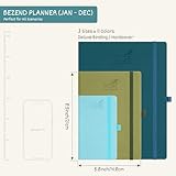 BEZEND 2026 Diary A5 Week to View (Jan-Dec 26) - Vertical Weekly Planner with Timeslots & Monthly Tab. Appointment Book 26 with Pen Holder & PU Leather Hardback - Dark Green - Image 6