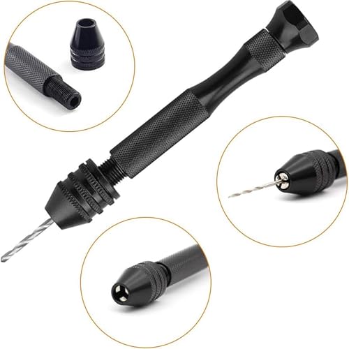 Jewelry Making Drill, Precision Hand Twist Drill With Adjustable Chuck, Screw Bits For Wood Metal Resin Craft, Ergonomic Manual Tool For Assembling Projects, Versatile Craft Applications