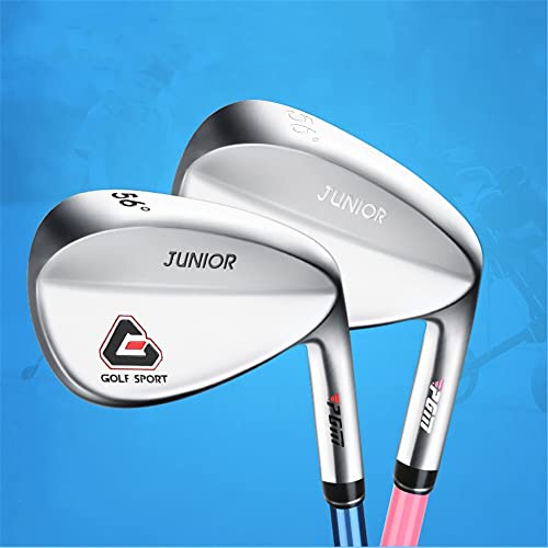 Praworęczny Junior Sand Wedge Golf Club Ages 3-12 Lekki wał węglowy Ze stali nierdzewnej Head 56 Loft Regular Flex Blue Pink dla dzieci Chłopcy Dziewczyny Uczące się umiejętności Sporty na świeżym pow