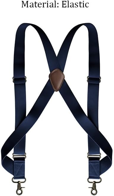 Two Clips Man Side Clip Strap Suspenders Casual Workwear Elastic Bronze Hook
