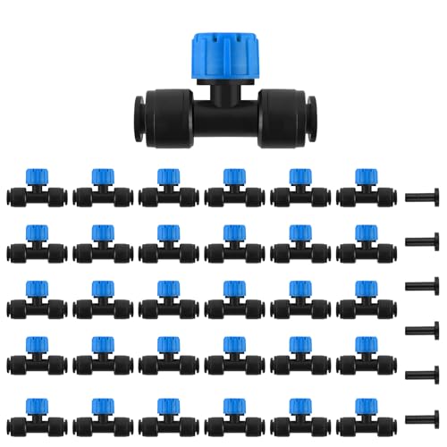 Kalolary 30p Blau 8 Löcher Tropfbewässerung-Emitters, Push-to-Fit verbinden