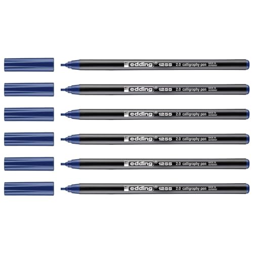EDDING Kalligraphie-Stifte 1255, 2 mm, Stahlblau (2.0), 6 Stück