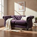 Merax Velvet Loveseat Sofa Couch, Tufted...