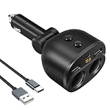 [ Mehrfacher Schutz und LED-Voltmeter ] Das USB-C-Autoladegerät verfügt über eine eingebaute austauschbare 10-A-Sicherung und einen intelligenten Identifikationschip, der Überlastung, Überstrom, Überspannung und Kurzschluss verhindern kann. Der Multifunktions-Autoadapter mit LED-Anzeige kann Ihre Autobatterie nach dem Einschalten des Auto-Power-Centers automatisch überwachen. Bieten Sie vollen Schutz für Sie und Ihre Geräte.