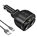 Rocketek Adattatore per caricabatteria da auto USB C con splitter per accendisigari a 2 prese da 120 W, doppio caricabatteria da auto USB, per telefono, tablet, GPS, dash cam (con cavo USB-C da 1 m)