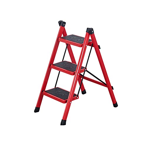 Stair chair Échelle Pliante À Trois Étapes Ménagère, Échelle Humaine Intérieure, Peut Également Être Faite, 10 Types De Couleur en Option, 40 * 64 * 78cm (Color : Red) Cover