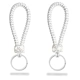 LORYVAN 2 Pack Crystal Diamond Keychian for Women Hand Wrist Lanyard Key Chain Holder with Bling Rhi