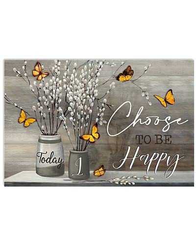 Yellow Butterflies Today I Choose to Be Happygift for Best Friend Decor Poster Wall Art Tin Sign Decor Metal Sign Poster 8X12 Inches