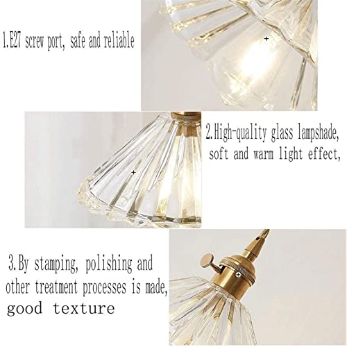 Luces colgantes de latón y vidrio para hotel con diseño de araña nórdica y casquillo E26 E27 3