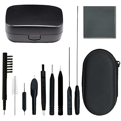 12-Piece Hearing Aid Cleaning Kit with Wax Loop, Storage Case