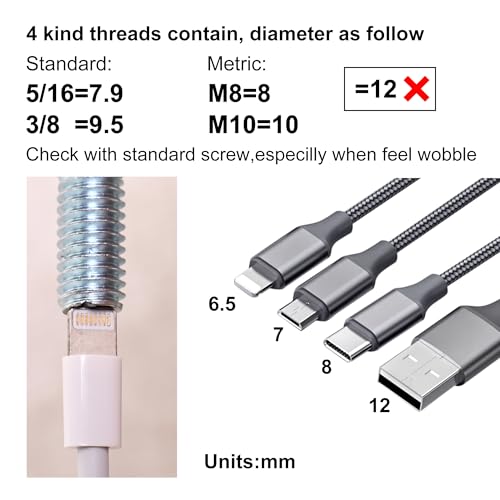 Skuehod 12 inch Metal Bed Legs Replacement for Adjustable Bed Base Frame, Changeable Threading Set of 6 by Skuehod - Image 3