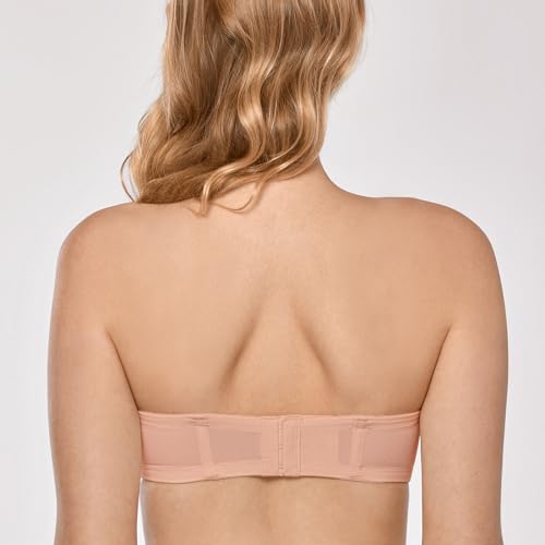 Image of DELIMIRA Women's Lightly Padded Plus Size Strapless Bras | Full Coverage, Underwire, for Large Breasts, Multiway Bra