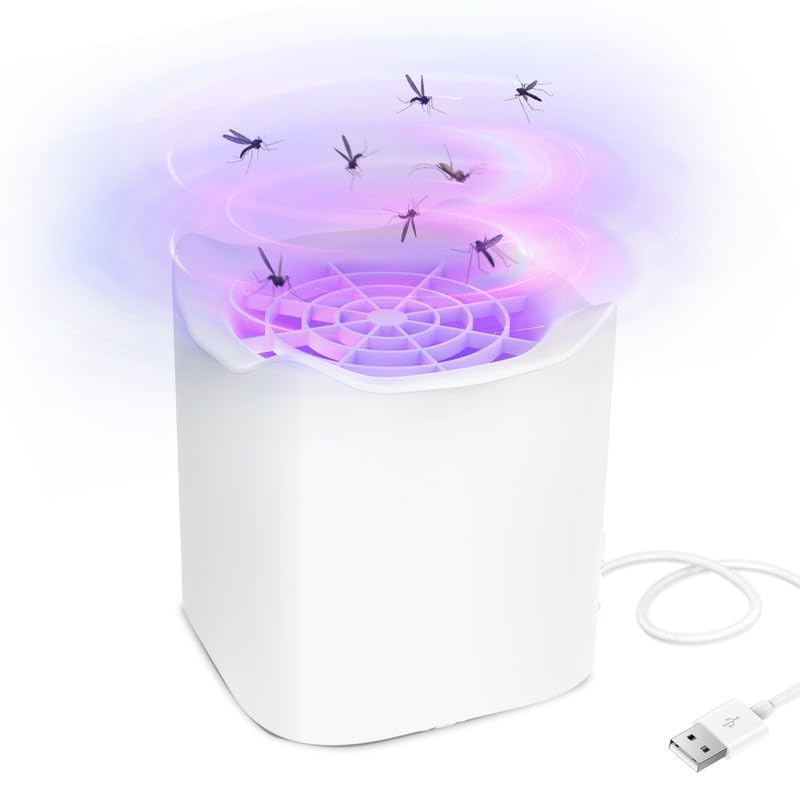Insetticida elettrico USB trappola per mosche, zanzare, lampada per zanzare, lampada per zanzare, lampada a zanzara, lampada leggera, trappola per mosche di frutta, cucina, interni ed esterni