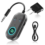 Obcxin Bluetooth Transmitter Empfänger, Bluetooth 5.3 Adapter 2 in 1, Bluetooth Sender Klinke 3.5mm, Blue-Tooth Splitter für 2 Kopfhörer wie Airpods für Kopfhörer,Auto, Audio System, TV