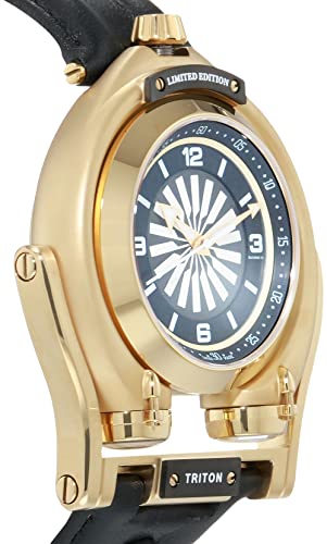 GV2 by Gevril Men's Stainless Steel Automatic Watch with Leather Strap, Black, 8.5 (Model: 3408), Gold4