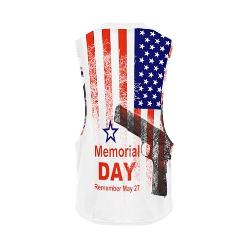 Image of Zhyaj Summer Tanks Top for Men Flag Graphic Print Sleeveless Shirts Casual Working Out Vest T-Shirts Loose-Fit Men's Tank