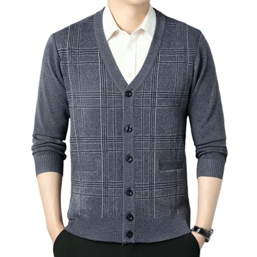 Jersey cárdigan de punto premium de corte estrecho y manga larga para el hombre de negocios