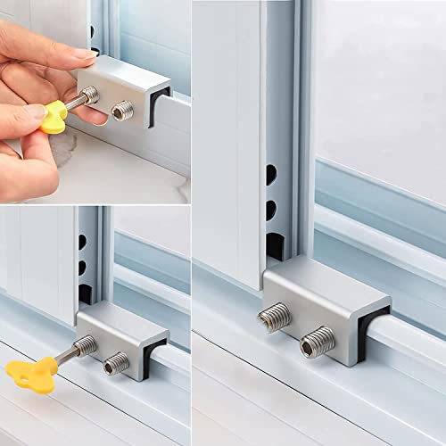 Window Locks, 8 Sets Sliding Security Window Lock with Key for Vertical & Horizontal Sliding Windows & Sliding Doors, Adjustable Window Locks Security Window Stoppers for Patio Bedroom Home and Office by PENMAMA - Image 7