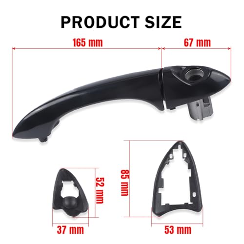 Poignée extérieure pour BMW X5 E53 2000-2006 de qualité supérieure noire - 2