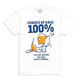 [スコーピー] 猫 Tシャツ RAIN 100% メンズ レディース 半袖 ホワイト XL