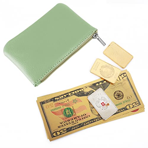Tiesome Coin Purse, Pu Lychee Pattern Zipper Coin Purse Portable Coin Purse Mini Change Wallet For Women Coin Pocket Mini Money For Women Credit Card Id Key Headset Lipstick (Green) #TOP4