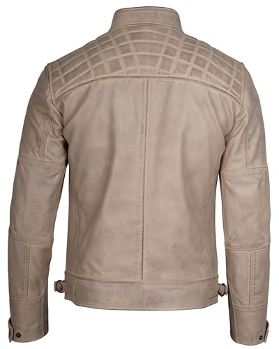 Image of Decrum Leather Jacket Men - Cafe Racer Style Real Lambskin Leather Jackets For Men