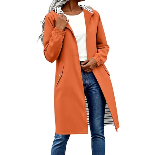 Veste imperméable femme à doublure contrastée et coupe structurée mi-longue