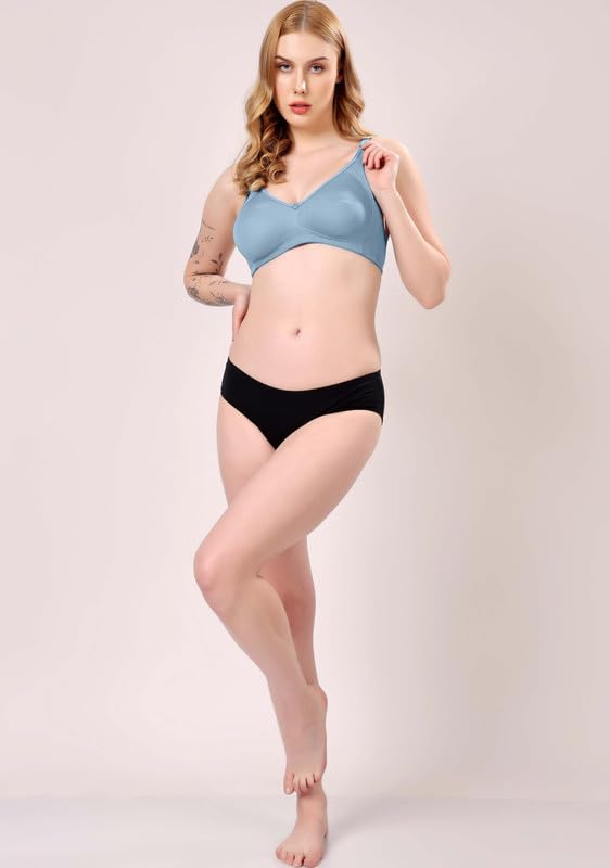 Image of London Hills Regular Bra for Women Everyday Non Padded Wire Free Full Coverage Cotton Blend